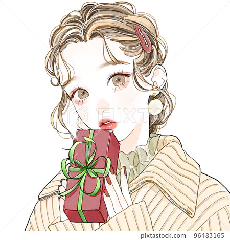 拿著禮物的婦女 96483165