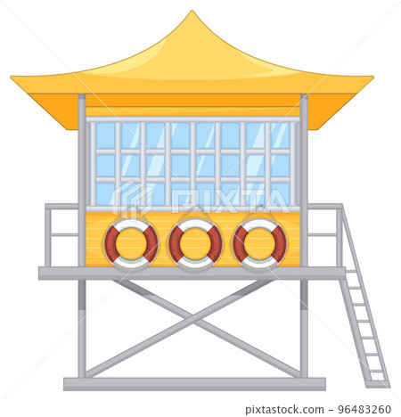 Lifeguard Tower Cartoon Style 96483260