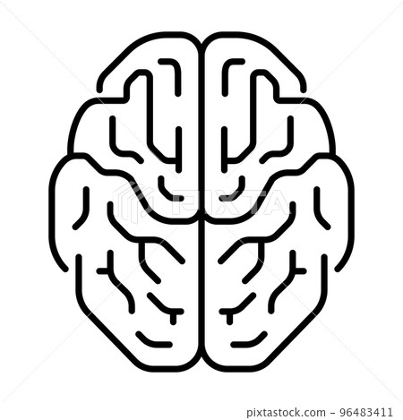 Human brain line art vector symbol icon Human brain line art vector symbol icon 96483411