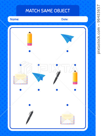 Match with same object game summer icon....-插圖素材 [96483657] - PIXTA圖庫