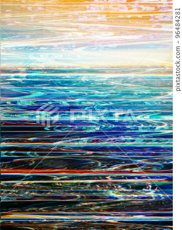 Glitch error. Static noise. Striped pattern overlay. 96484281