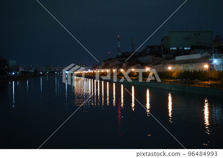 Amagasaki City Yomogi River Canal Night Amagasaki City Yomogi River Canal Night 96484993