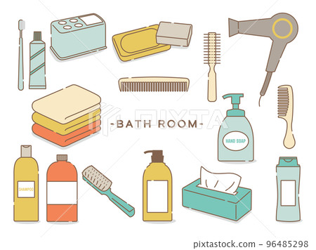 Illustration of bathroom goods 96485298