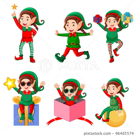 Set of elf cartoon character Set of elf cartoon character 96485574