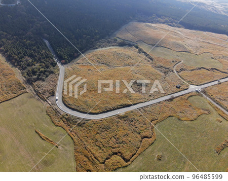 Aerial photo of the Aso Palorama Line near Komezuka in Aso 96485599
