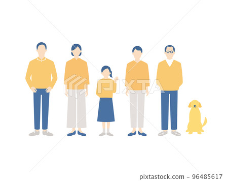 Whole body image of three generation family 96485617