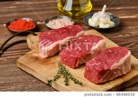 Raw beef brisket flat steak 96486038