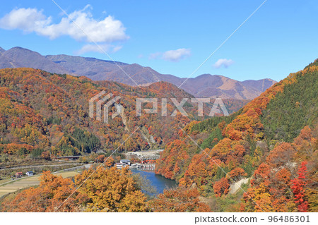 Hakuba Village Himekawa No. 2 Dam in late autumn Hakuba Village Himekawa No. 2 Dam in late autumn 96486301