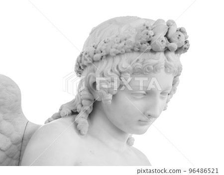 Ancient statue. Cupid with doves sculpture of Luigi Bienaime in the State Hermitage Museum. Masterpiece isolated photo with clipping path 96486521