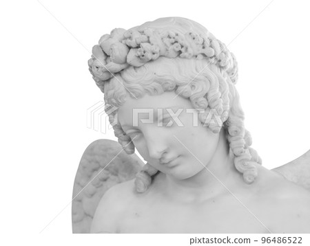 Ancient statue. Cupid with doves sculpture of Luigi Bienaime in the State Hermitage Museum. Masterpiece isolated photo with clipping path 96486522