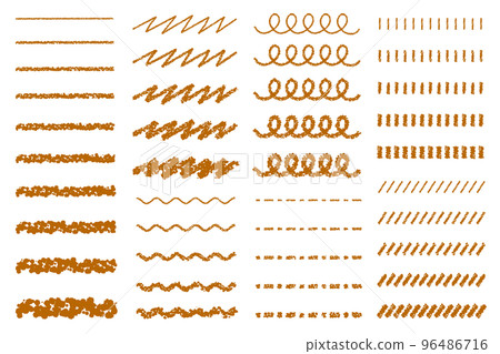 Various line sets of crayon materials 96486716