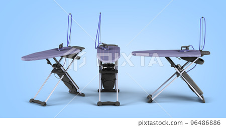 modern Ironing boards and iron 3d render on blue gradient modern Ironing boards and iron 3d render on blue gradient 96486886
