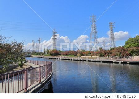 Amagasaki canal and promenade Amagasaki canal and promenade 96487189