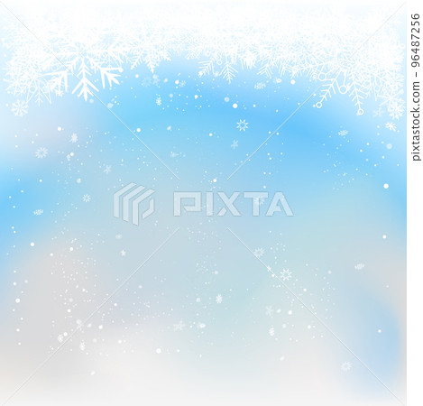 Christmas blue sky and winter snowfall 96487256