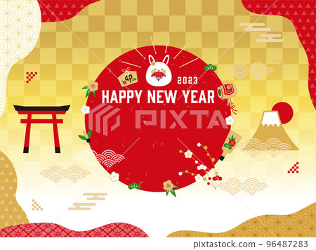 2023 / New Year's first sale design material illustration set 2023 / New Year's first sale design material illustration set 96487283