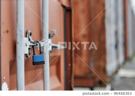 Lock on door of cargo container Lock on door of cargo container 96488363