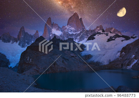 Stargazing at Mount Fitz Roy in Patagonia Stargazing at Mount Fitz Roy in Patagonia 96488773