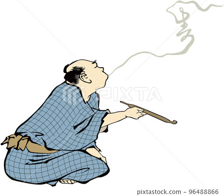 浮世繪男人抽煙第 2 部分 96488866