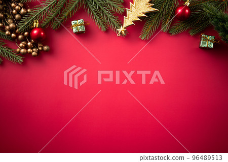 christmas background top view decoration christmas tree Christmas background クリスマスバック 96489513
