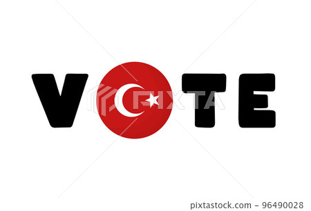 Turkey 2023 president elections concept illustration. Turkish new government vote web page, banner, template. 96490028