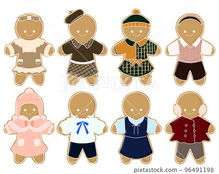Cute ginger cookie set for winter clothes 96491198
