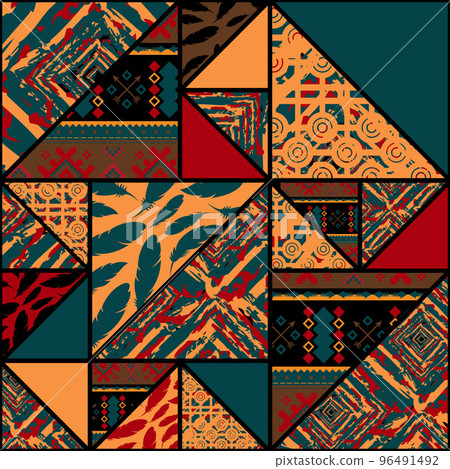 Boho cool color pattern - Stock Illustration [96491492] - PIXTA