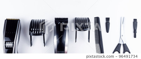 scissors and combs on white 96491734