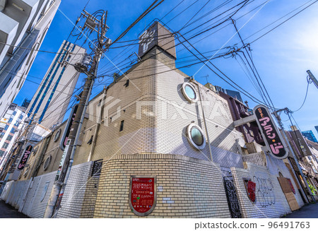 Cityscape of Tokyo, Japan: Shibuya's love hotel district and ``Dogenzaka-dori'', which has appeared in redevelopment 96491763