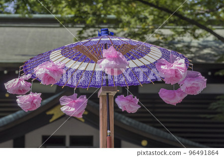 栗子節繖花裝飾日本傘 Kagura Edo no Sato Kagura Okunitama Shrine Chestnut Stall 96491864