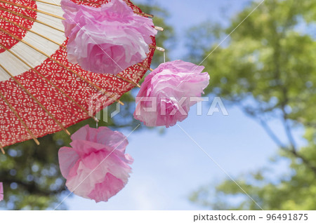 栗子節繖花裝飾日本傘 Kagura Edo no Sato Kagura Okunitama Shrine Chestnut Stall 96491875