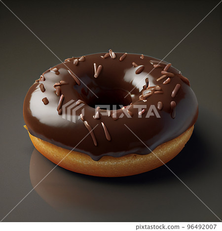 Chocolate donut. Realistic illustration of a chocolate donut Chocolate donut. Realistic illustration of a chocolate donut 96492007
