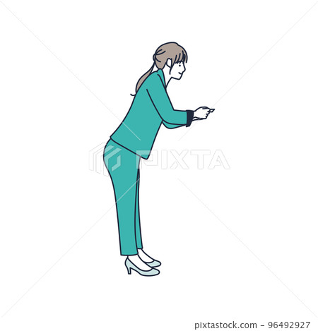 商務禮儀與名片交換插圖素材 商務禮儀與名片交換插圖素材 96492927