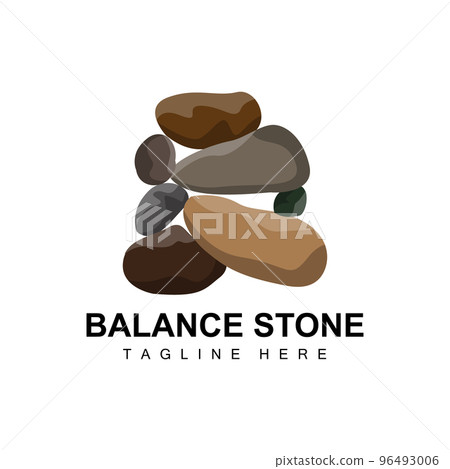 Stacked Stone Logo Design, Balancing Stone Vector, Building Material Stone Illustration, Pumice Stone Illustration Walpapeer Stone 96493006