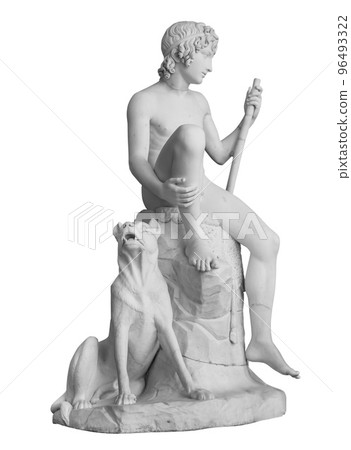 Ancient statue. Shepherd sculpture of Bertel Thorvaldsen. in the State Hermitage Museum. Masterpiece isolated photo with clipping path Ancient statue. Shepherd sculpture of Bertel Thorvaldsen. in the State Hermitage Museum. Masterpiece isolated photo with clipping path 96493322
