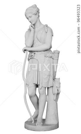 Ancient statue. Diana sculpture of Giovanni Benzoni in the State Hermitage Museum. Masterpiece isolated photo with clipping path 96493323