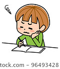 A child who hates studying hard 96493428