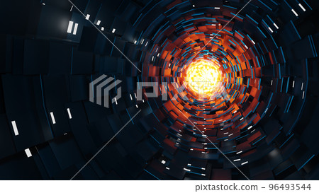 3D Rendering. Abstract sci-fi Modern futuristic background with tunnel corridor. 3D Rendering. Abstract sci-fi Modern futuristic background with tunnel corridor. 96493544
