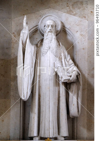 Saint Benedict, altar in Munsterschwarzach Abbey, Benedictine monastery, Germany 96493710