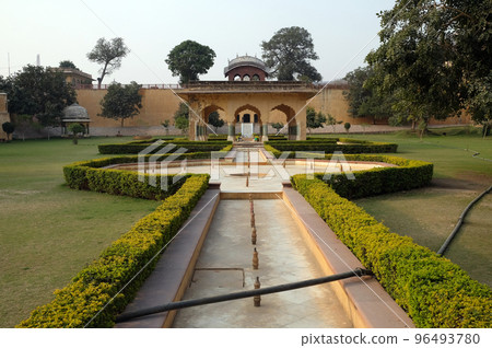 Beautiful gardens in Amber Fort, Jaipur, Rajasthan, India Beautiful gardens in Amber Fort, Jaipur, Rajasthan, India 96493780