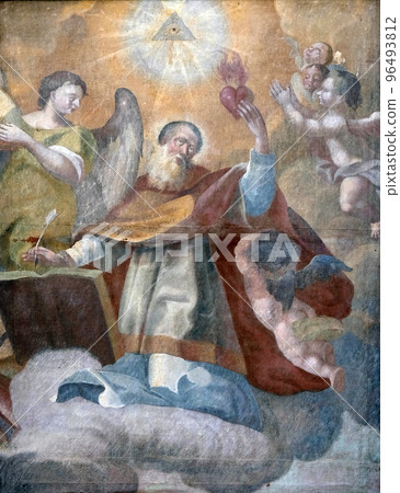 Saint Augustine altarpiece in the church of Saint Leonard of Noblac in Kotari, Croatia 96493812