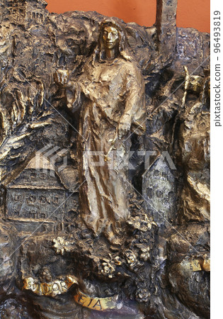 Saint Dorothea, bass relief in Chapel of Saint Dismas in Zagreb, Croatia Saint Dorothea, bass relief in Chapel of Saint Dismas in Zagreb, Croatia 96493819