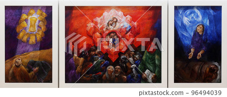 High altar by Sieger Koder in St. Joseph's Church in Bad Urach, Germany 96494039