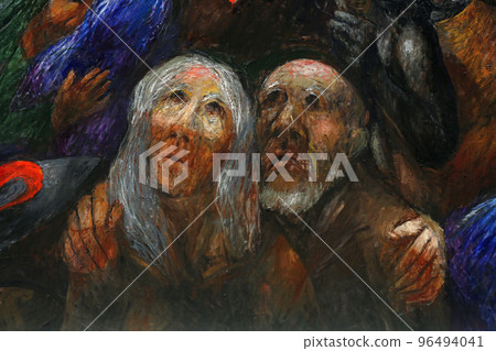 Detail of high altar by Sieger Koder in St. Joseph's Church in Bad Urach, Germany 96494041