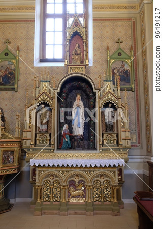 Altar of Our Lady of Lourdes in the church of Saint Matthew in Stitar, Croatia Altar of Our Lady of Lourdes in the church of Saint Matthew in Stitar, Croatia 96494217