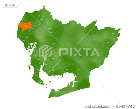 水彩地圖稻澤市 96494748