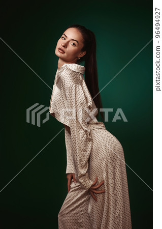 woman wear natural organic silk suit pants and blouse woman wear natural organic silk suit pants and blouse 96494927