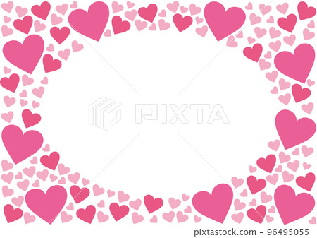 粉色可愛心形相框素材 粉色可愛心形相框素材 96495055