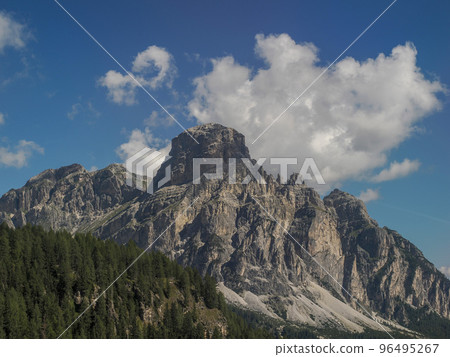 Sassongher mountain above Corvara in Dolomites Sassongher mountain above Corvara in Dolomites 96495267