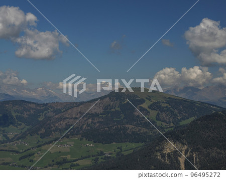 Sassongher mountain above Corvara in Dolomites 96495272