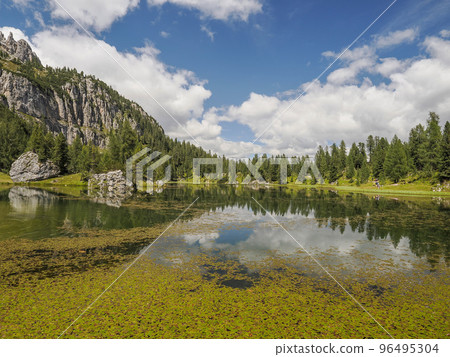 Federa Lake dolomites panorama landscape croda da lago 96495304